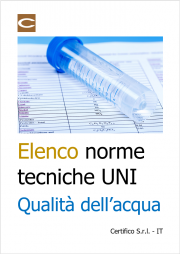 Norme tecniche UNI Qualità dell'acqua