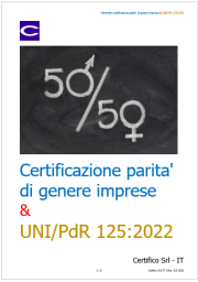 Certificazione parita' di genere imprese & UNI/PdR 125:2022