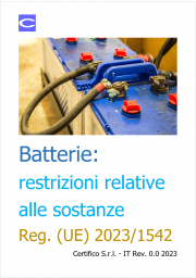 Batterie: restrizioni relative alle sostanze | Reg. (UE) 2023/1542 Batterie: restrizioni relative alle sostanze | Reg. (UE) 2023/1542