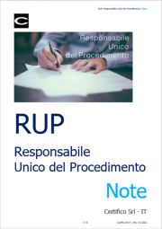 RUP: Responsabile Unico del Procedimento RUP: Responsabile Unico del Procedimento