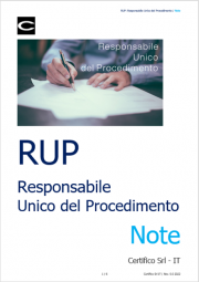 RUP: Responsabile Unico del Procedimento