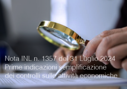 Nota INL n. 1357 del 31 Luglio 2024 Nota INL n. 1357 del 31 Luglio 2024