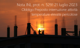 Nota INL prot. n. 5291 del 21 luglio 2023