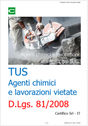 Agenti chimici e lavorazioni vietate dal TUS