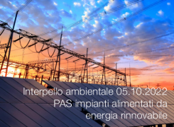 Interpello ambientale 05.10.2022 - PAS impianti alimentati da energia rinnovabile