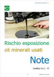 Rischio esposizione ad oli minerali usati - Note