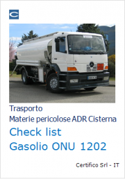 Checklist trasporto in cisterna Gasolio (ONU 1202) ADR