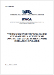 Verifica congruita' oneri aziendali sicurezza contratti lavori pubblici Verifica congruita' oneri aziendali sicurezza contratti lavori pubblici