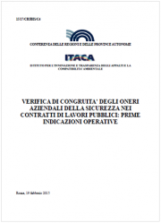 Verifica congruita' oneri aziendali sicurezza contratti lavori pubblici