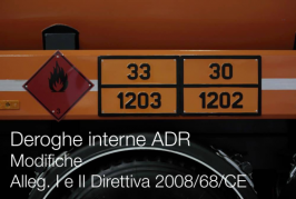 Deroghe interne ADR | Modifiche Alleg. I e II Direttiva 2008/68/CE