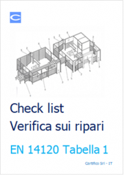 Check list EN 14120 Verifica sui ripari
