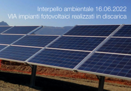 Interpello ambientale 16.06.2022 - VIA impianti fotovoltaici realizzati in discarica