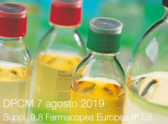 DPCM 7 agosto 2019 | Suppl. 9.8 Farmacopea Europea 9ª Ed. DPCM 7 agosto 2019 | Suppl. 9.8 Farmacopea Europea 9ª Ed.