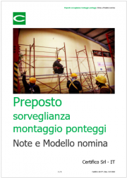 Preposto sorveglianza PIMUS / Note e Modello nomina