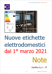 Nuove etichette energetiche elettrodomestici dal 1° marzo 2021