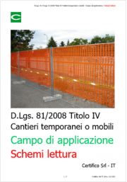 Cantieri temporanei o mobili: Campo di applicazione / Schemi