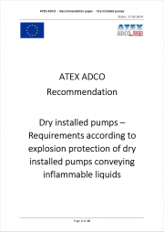 ATEX AdCo Recommendation - Categories of dry installed liquid pumps