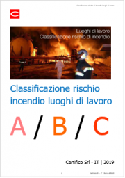 Classificazione rischio di incendio luoghi di lavoro