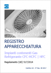 Gas Floururati: Registro dell'Apparecchiatura Gas Floururati: Registro dell'Apparecchiatura