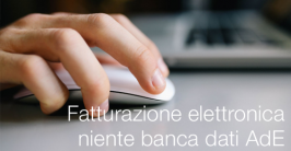 Fatturazione elettronica: niente banca dati ADE