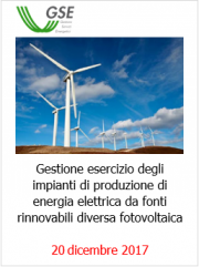 Procedure Gestione Esercizio FER non FTV Procedure Gestione Esercizio FER non FTV