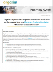 Orgalim Position Paper on the Proposal for a Machinery Regulation 