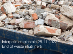 Interpello ambientale 25.11.2022 - End of waste rifiuti inerti Interpello ambientale 25.11.2022 - End of waste rifiuti inerti