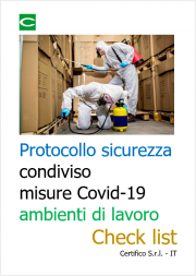 Protocollo sicurezza condiviso misure Covid-19 ambienti di lavoro | Check list