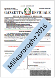 Milleproroghe 2016: le novità d'interesse