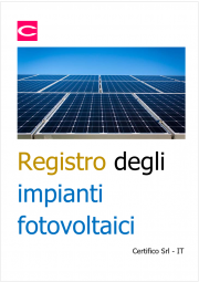 Registro degli impianti fotovoltaici Registro degli impianti fotovoltaici