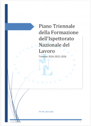 Piano Triennale della Formazione INL | 2024-2025-2026 Piano Triennale della Formazione INL | 2024-2025-2026