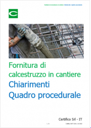 Fornitura di calcestruzzo in cantiere: Chiarimenti / Quadro procedurale