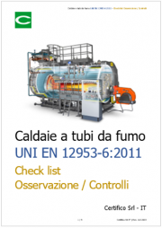 Caldaie a tubi da fumo UNI EN 12953-6 / Check list Osservazione e Controlli