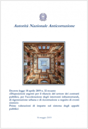 Valutazioni ANAC Decreto sblocca cantieri Valutazioni ANAC Decreto sblocca cantieri