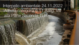 Interpello ambientale 24.11.2022 - Attività categoria 6.11 Alleg. VIII alla Parte Seconda TUA