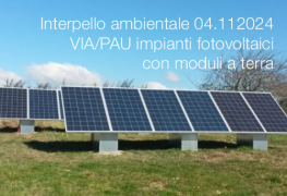 Interpello ambientale 04.11.2024 - VIA/PAU impianti fotovoltaici con moduli a terra Interpello ambientale 04.11.2024 - VIA/PAU impianti fotovoltaici con moduli a terra