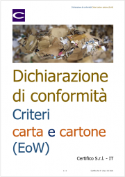 Dichiarazione di conformità Criteri carta e cartone (EoW)