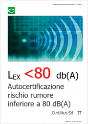 Autocertificazione rischio rumore inferiore a 80 dB(A)