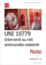 UNI 10779 Interventi su reti idranti antincendio esistenti: note