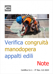 Verifica congruità manodopera appalti edili / Note