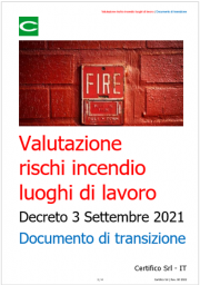 Valutazione rischi incendio luoghi di lavoro 2022: Documento di transizione