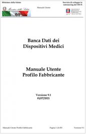 Banca dati dei Dispositivi medici. Manuale utente profilo fabbricante