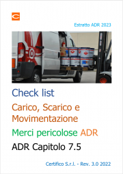 Check list Carico Scarico Movimentazione Merci pericolose ADR Check list Carico Scarico Movimentazione Merci pericolose ADR