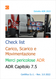 Check list Carico Scarico Movimentazione Merci pericolose ADR