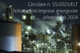 Circolare n. 55/2023/ELT / Dichiarazioni imprese energivore (elettrivore) 2024
