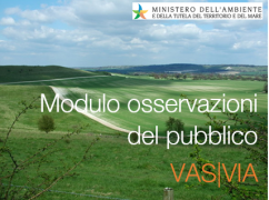 Modulo osservazioni piani/programmi/progetti VAS | VIA