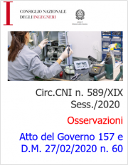 Circ.CNI n. 589/XIX Sess./2020 