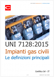 UNI 7128:2015 Impianti gas civili / Le definizioni principali
