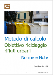 Metodo di calcolo obiettivo di riciclaggio rifiuti urbani: Norme e Note