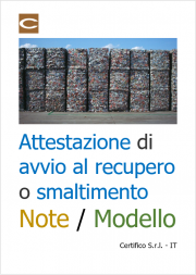 Attestazione di avvio al recupero o smaltimento: Note e Modello